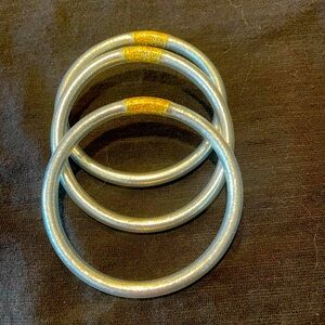 Set of 3 BuDha Girl All Weather Silver Bangles size medium